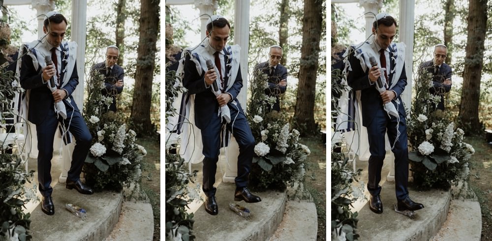 Reportage mariage juif au château barthélémy à Paray-douaville ; photographe et vidéaste pour votre mariage en Normandie et partout en France - Mariage avec cérémonie juive en extérieur et robe Rime Arodaky