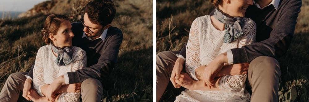 Photographe pour séance PACS sur les falaises et à la mer en Seine Maritime Normandie