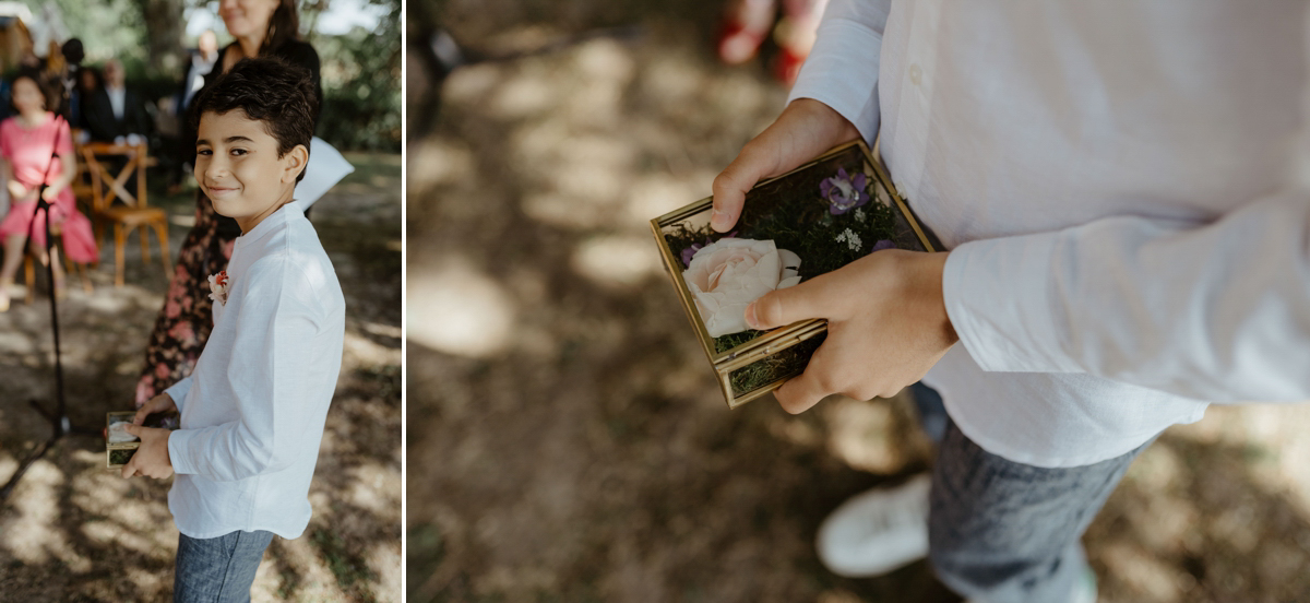 Photographe mariage et vidéaste mariage juif aux Jardins de Coppélia près de Honfleur et Deauville avec cérémonie laïque en extérieur les alliances