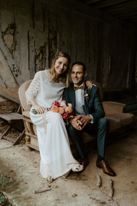 Un mariage fleuri à la Grange du Mesnil Varin en Normandie – Élodie & Stéphane
